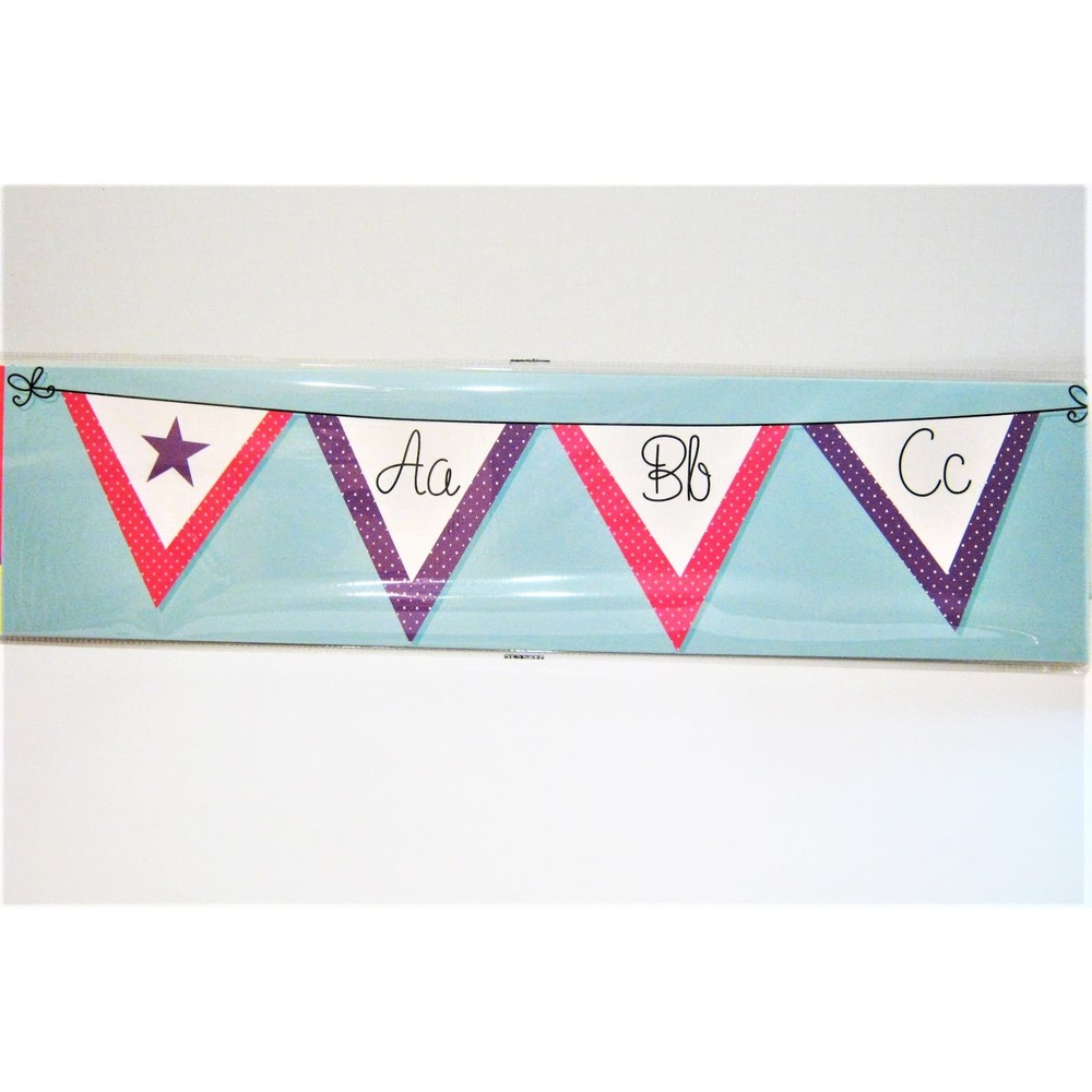 Alphabet Wall Border Blue Flags Teaching Tree School Classroom Kids Room Nursery